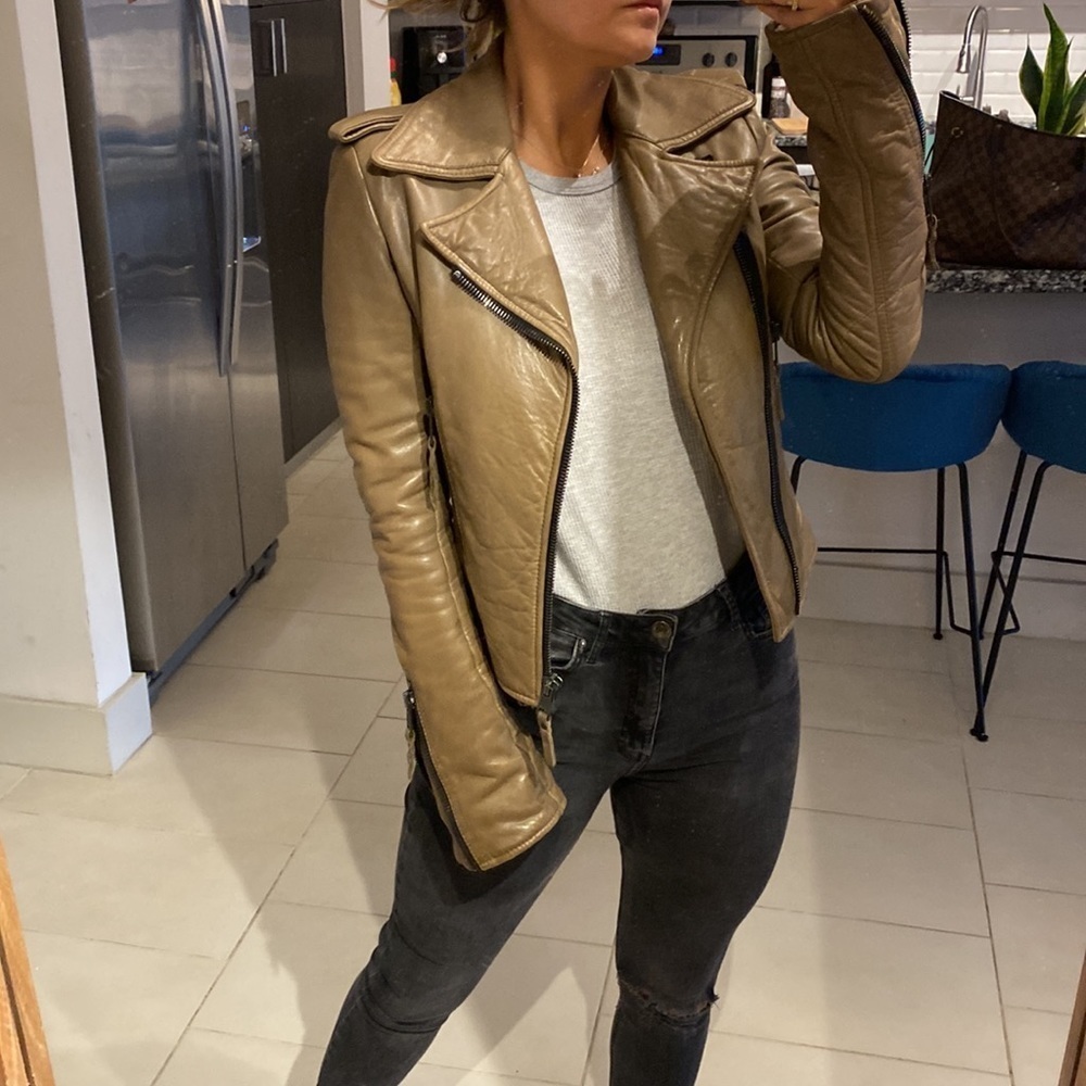 Balenciaga leather jacket lamb green/khaki Small - Picture 8 of 12